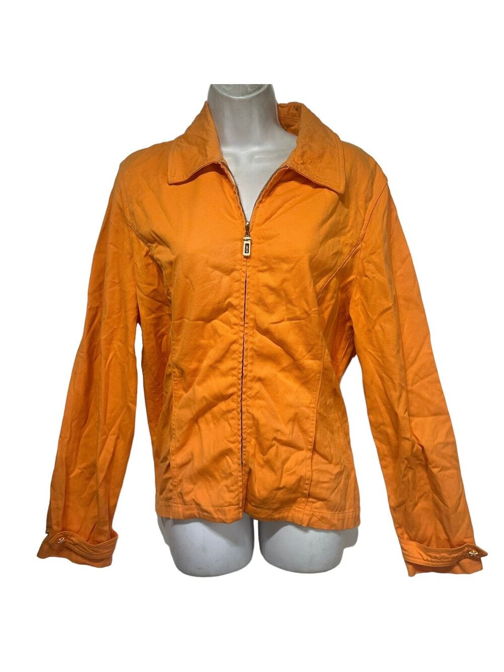 st john sport orange full zip jacket Size S damaged